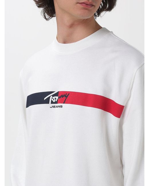 Tommy Hilfiger White Relaxed Cotton Sweatshirt With Logo for men
