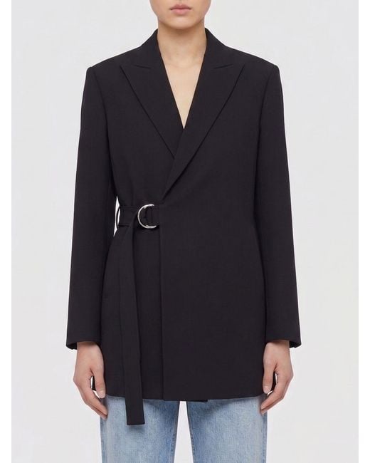Loewe Blue Wool Blazer With Belt