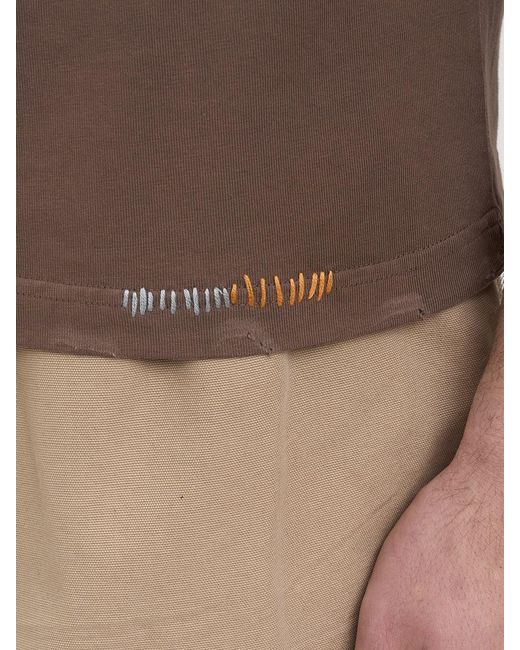 Paura Brown Basic Cotton T-Shirt for men