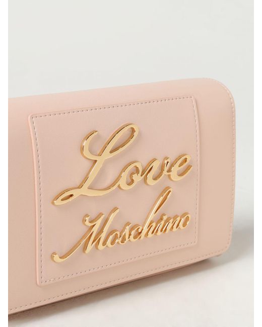 Borsa in pelle sintetica con logo di Love Moschino in Pink