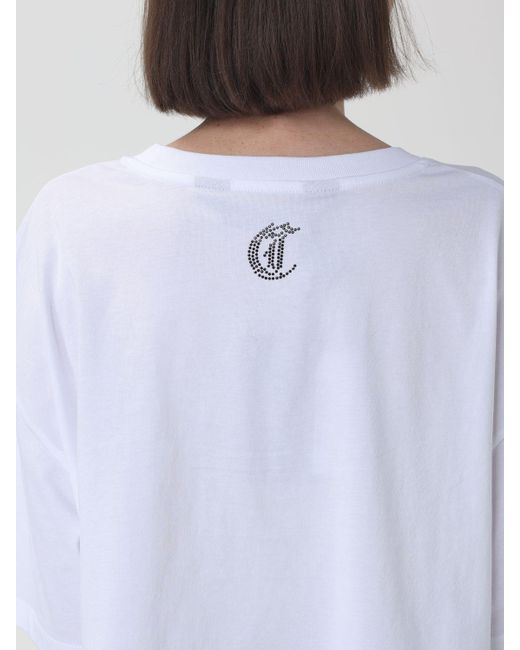 T-shirt di cotone crop di Just Cavalli in White
