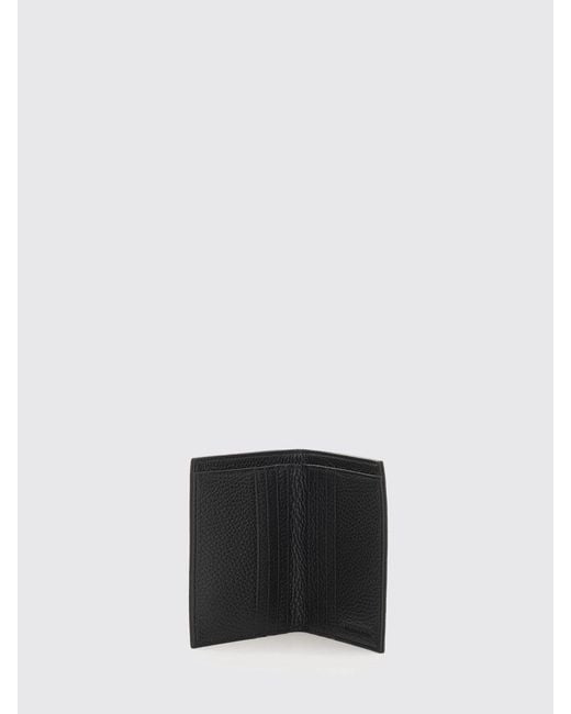 Emporio Armani White Pebbled Leather Bifold Wallet With Tone-On-Tone Logo for men