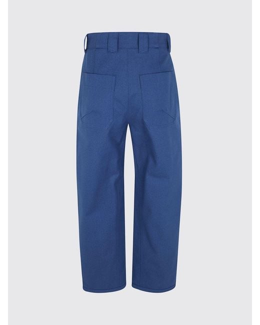Chloé Blue ChloÉ High-Waisted Wide-Leg Cotton Trousers With Slant Pockets