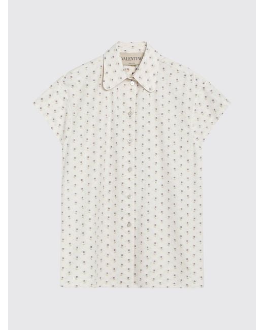 Valentino Gray Printed Cotton Blend Shirt