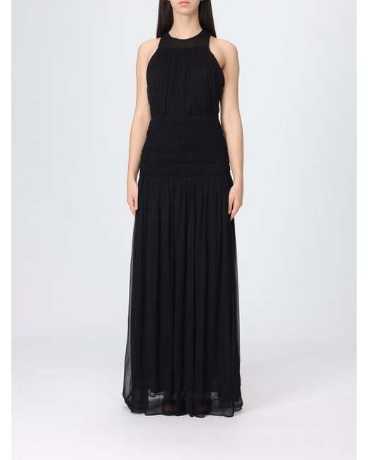 Twinset Black Long Viscose Dress