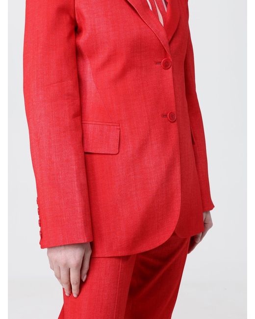 Ermanno Scervino Red Single Breasted Viscose Blazer