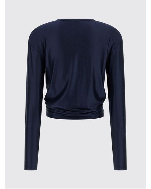 Rabanne Blue Viscose Crop Top