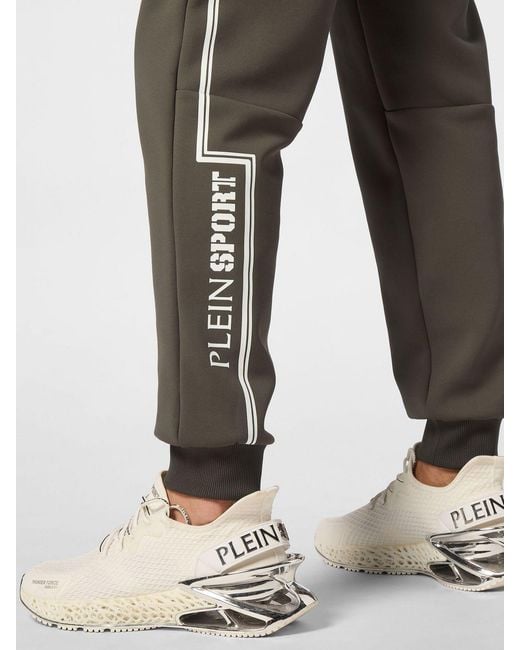 Philipp Plein Gray Slim Fit Jersey Jogging Trousers With Drawstring And Logo for men