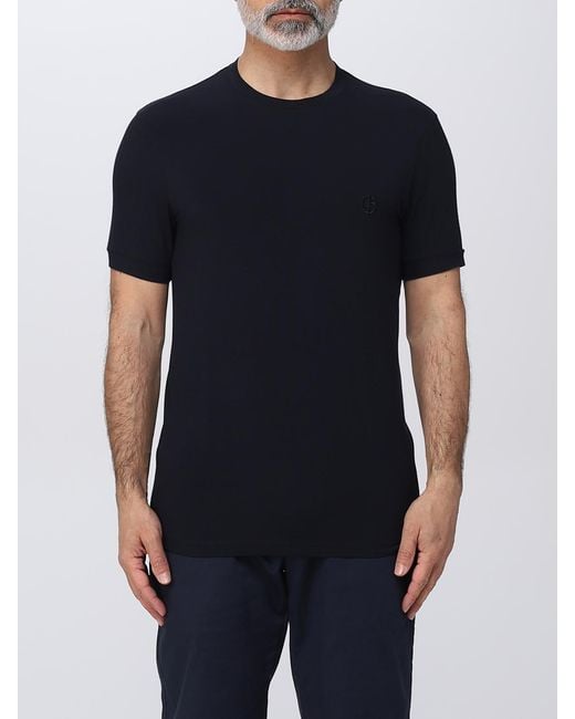 Giorgio Armani Black Viscose Blend T-Shirt for men