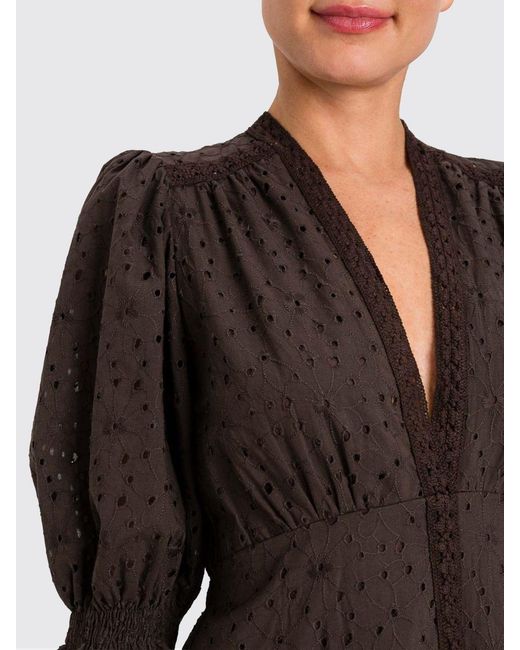 Twinset Brown Sangallo Midi Dress