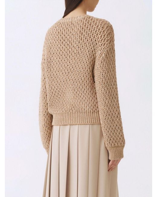 Fabiana Filippi Natural Crochet Knit Sweater
