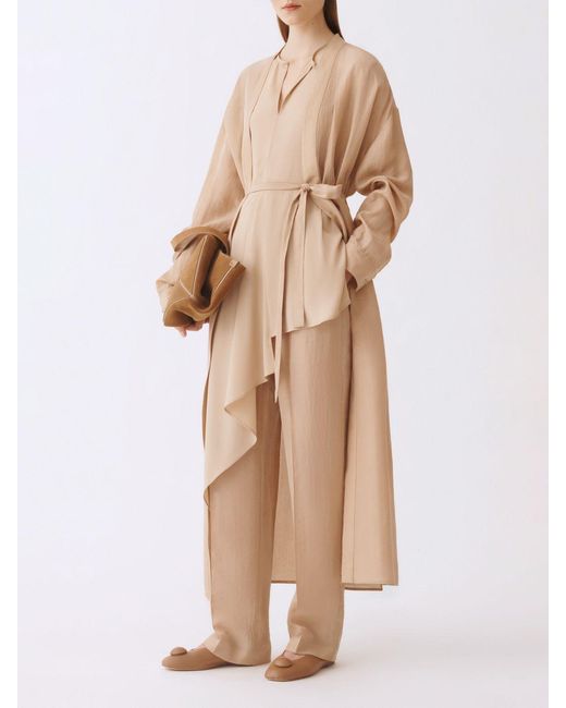 Fabiana Filippi Natural Asymmetric Crepe De Chine Blouse