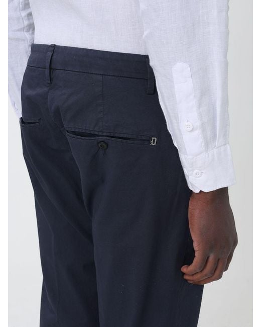 Dondup Blue Slim Fit Cotton Trousers for men