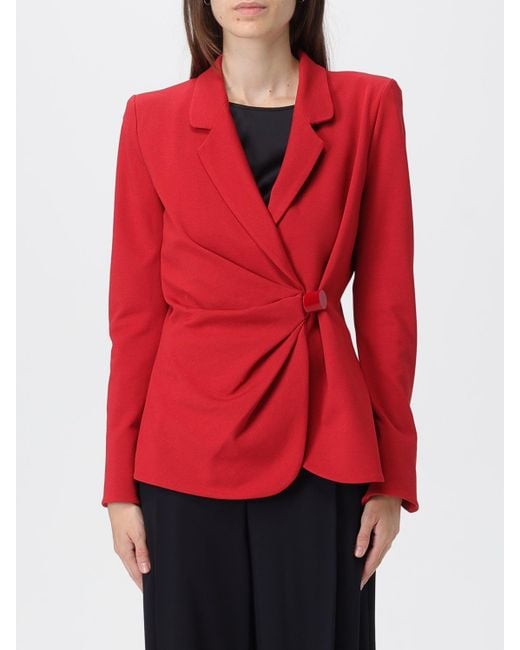 Emporio Armani Red Veste À Simple Boutonnage Et Design Drapé