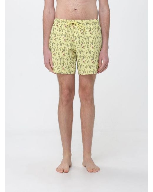 Colmar Yellow Printed Polyester Boxer Swim Trunks for men
