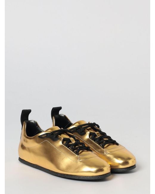 Moschino Couture Metallic Laminated Leather Sneakers for men