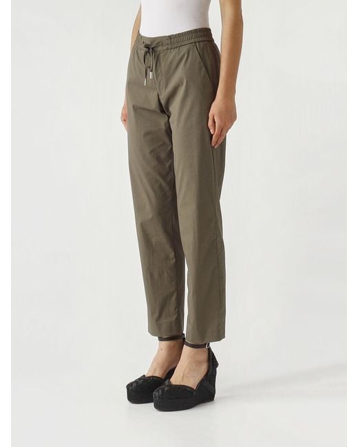 PT Torino Natural Stretch Cotton Blend Cropped Trousers