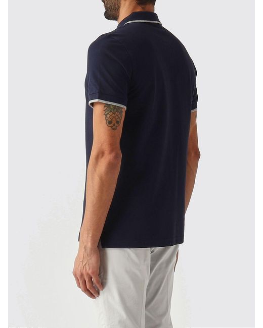 Fay Blue Basic Cotton Polo Shirt for men