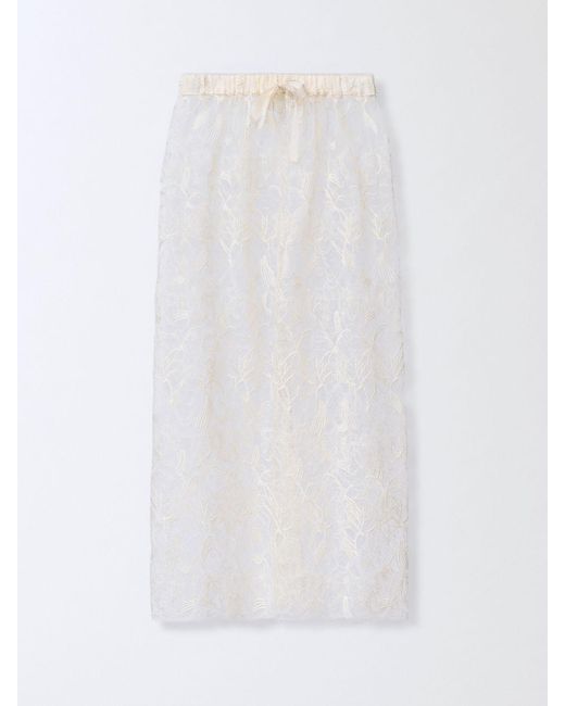 Fabiana Filippi Pink Lace Midi Skirt