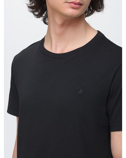 Brooksfield Black Cotton Crew Neck T-Shirt for men