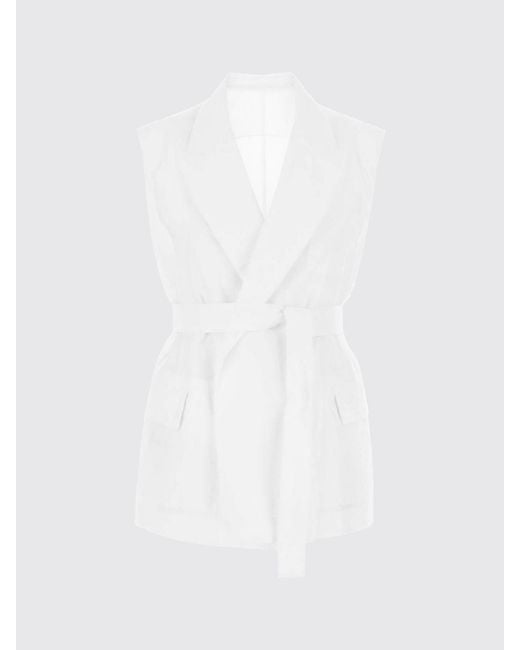 Brunello Cucinelli White Cotton Blend Robe Vest