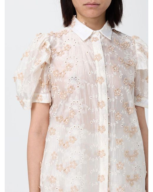 Hanita White Sangallo Shirt
