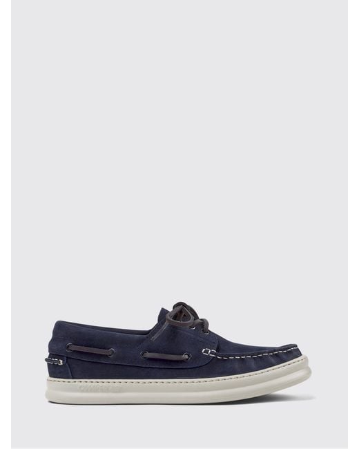 Camper Blue Runner Suede Boat Loafers for men