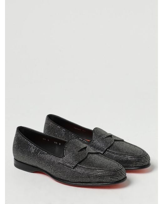 Santoni Black Loafers for men