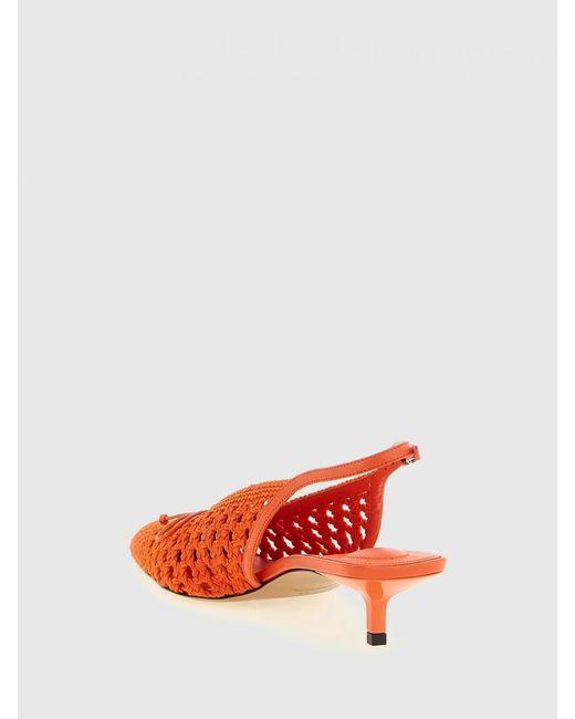 Jacquemus Red Duelo Crochet Knit Slingbacks