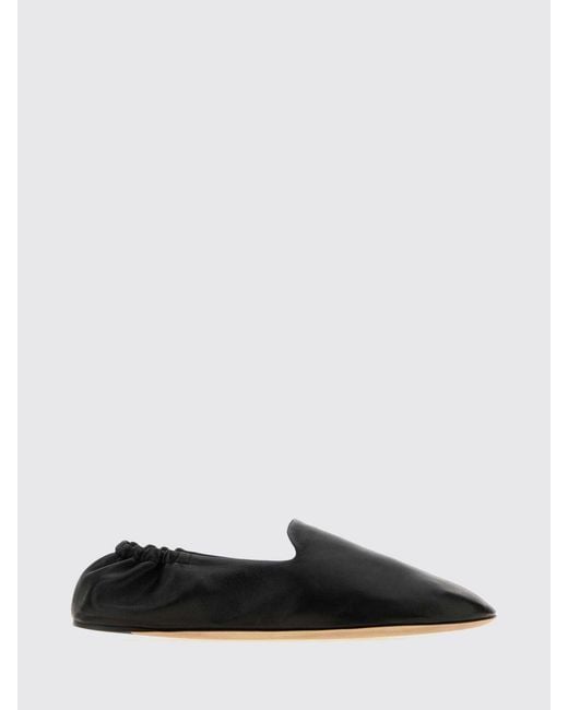 The Row White Casa Round-Toe Ballet Flats