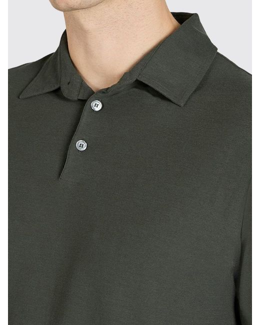 Zanone Green Basic Cotton Polo Shirt for men