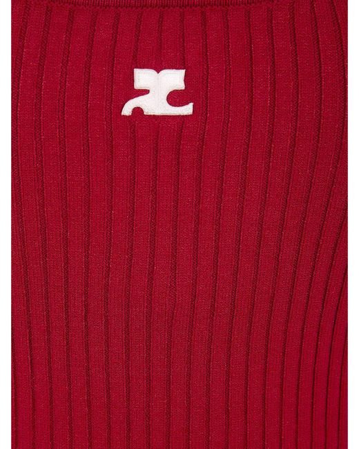 Courreges Red Courr&Egrave	Ges Ribbed Jersey Tank Top
