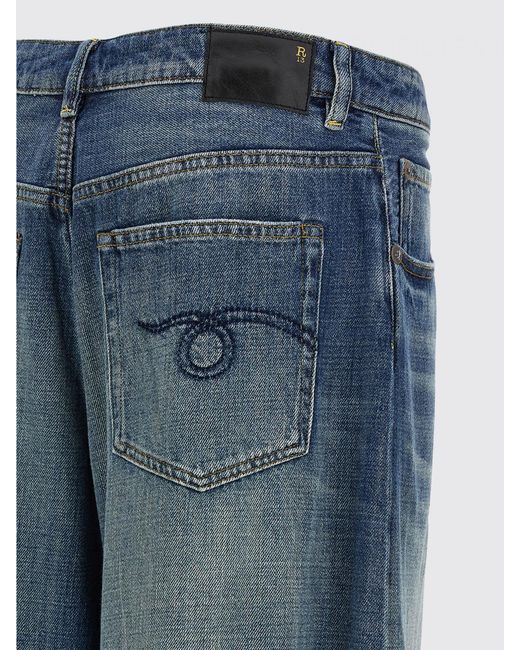 R13 Blue Nico Wrap Palazzo Cotton Denim Jeans