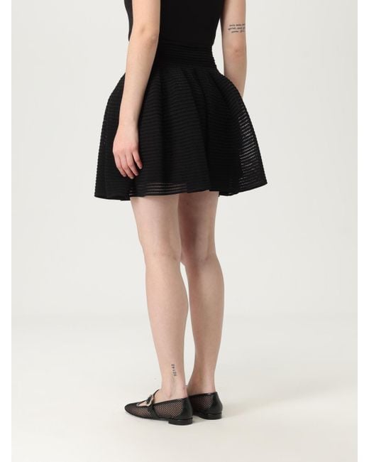 Alaïa Black Textured Woven Mini Skirt Elasticated Waistband Comfortable And Stylish
