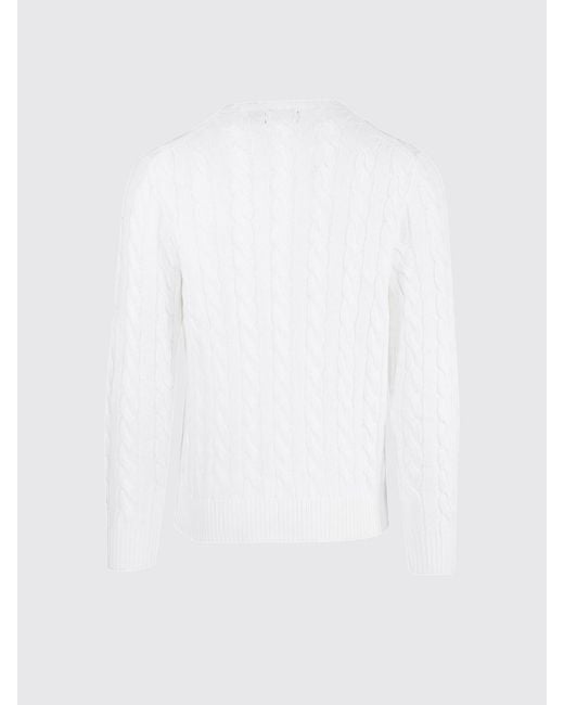 Polo Ralph Lauren White Cotton Tricot Crewneck Pullover for men
