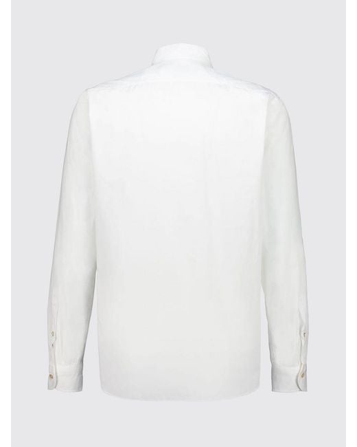 Boglioli White Slim Fit Long-Sleeve Cotton Shirt With French Collar for men
