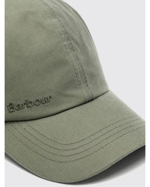 Barbour Green Waxed Cotton Hat for men