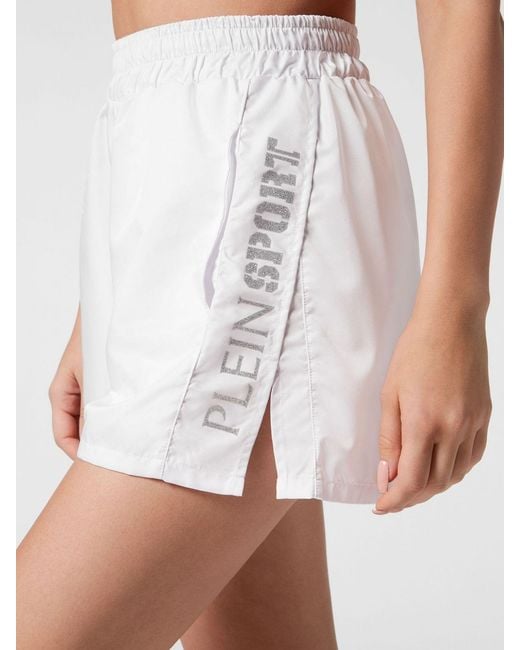 Philipp Plein White Sports Shorts