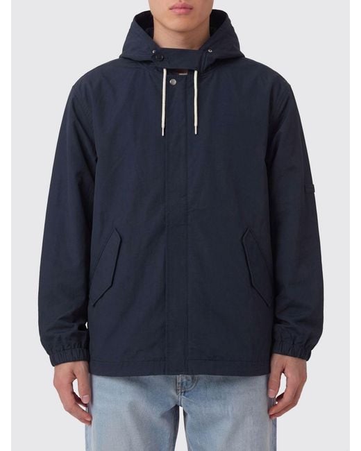 Nanamica Blue Nylon Hooded Windbreaker for men