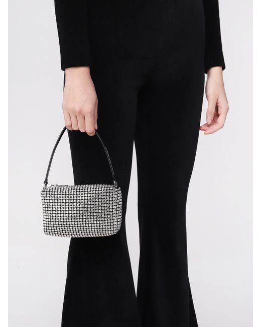 Alexander Wang Blue Wangloc Bag In Leather And Crystals