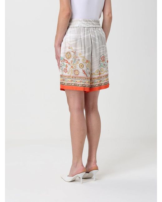 Just Cavalli White Printed Twill Shorts