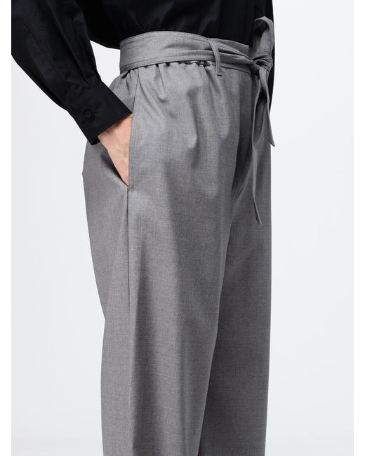 Max Mara Gray Virgin Wool Palazzo Trousers