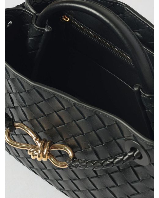 Bottega Veneta Black Andiamo Small Woven Leather Bag
