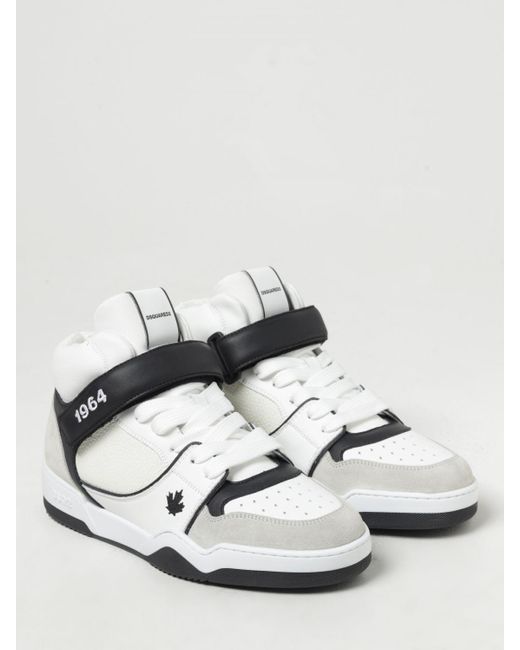 Sneakers Spiker in pelle di DSquared² in White da Uomo