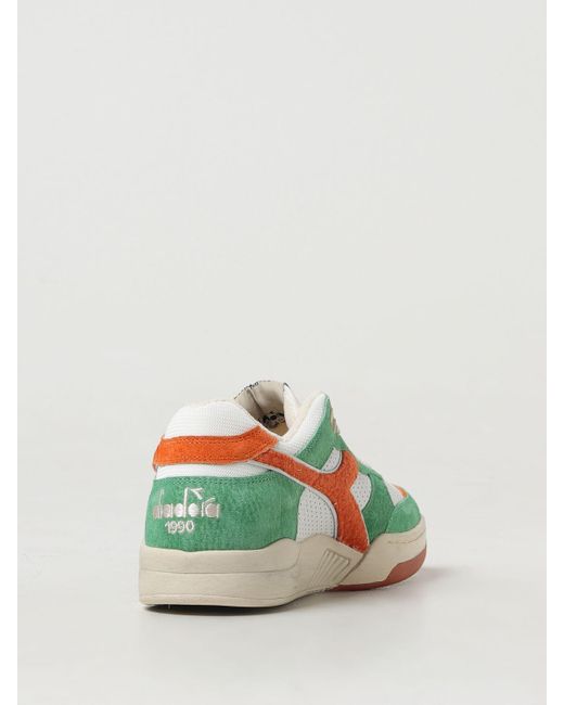 Sneakers B.560 Used in pelle di Diadora in Green da Uomo