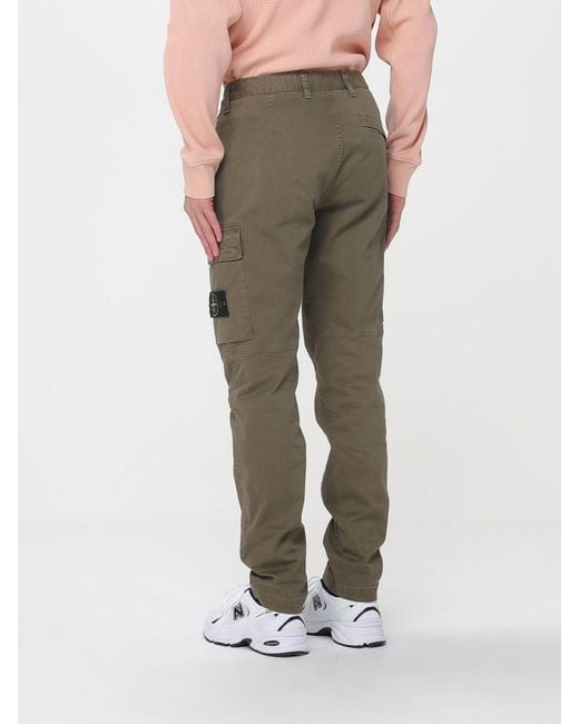 Stone Island Green Cotton Cargo Trousers for men