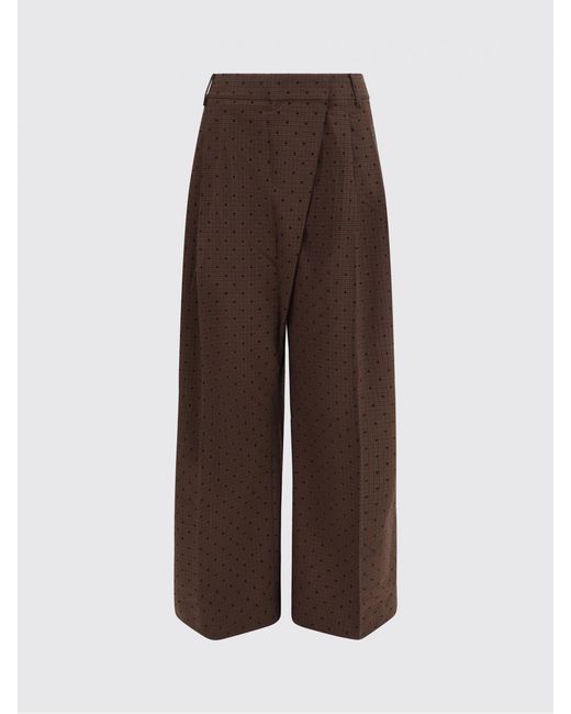 Ganni Brown Wide Leg Trousers