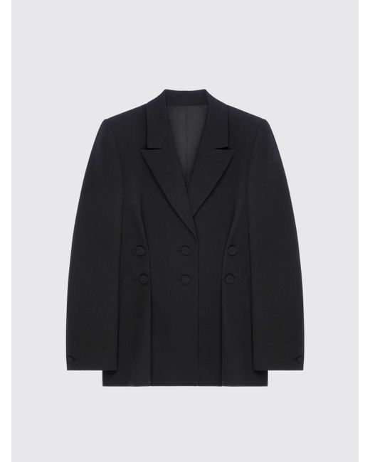 Blazer in tricotine di lana con collo in satin di Givenchy in Black