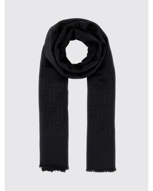 Fendi Black Silk Scarf