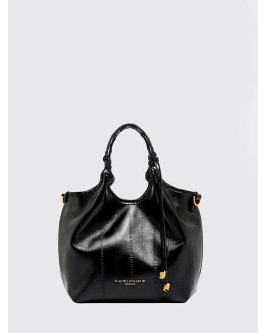 Gianni Chiarini Black Dua Leather Mini Handbag With Removable Shoulder Strap